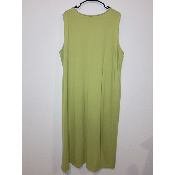 Lane Bryant Venezia Olive Green Sleeveless Maxi Dress Size 26/28 4X - Picture 9 of 9